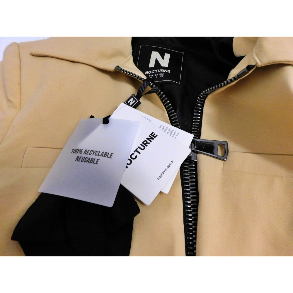 Nocturne Beige Zip Short Jacket sz XS $229rt NWT - Picture 6 of 7